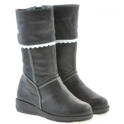 Bottes enfants petits 25c noir+blanc