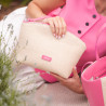 Sac de plage femme 044g 01 rose Barbie+raphia