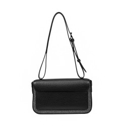Sac à main pour femme bandoulière 046g 01 noir+rattan noir