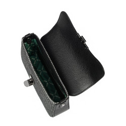 Sac à main pour femme bandoulière 046g 01 noir+rattan noir