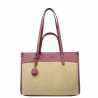 Sac de plage femme 045g 01 rose framboise + raphia