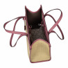 Sac de plage femme 045g 01 rose framboise + raphia