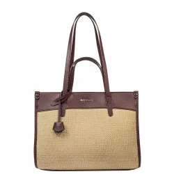 Sac de plage pour femme 045g 01 bordeaux+raphia