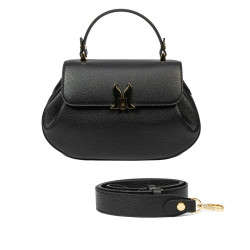 Sac à main femme 043g cuir grainé noir