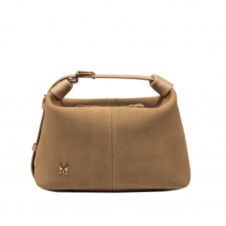 Sac à main pour femme 037g en suède nude
