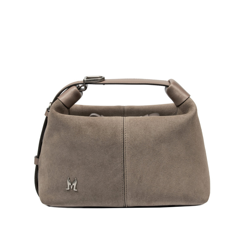 Sac à main femme 037g 01 en suède couleur grès