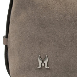 Sac à main femme 037g 01 en suède couleur grès