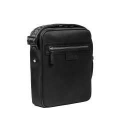 Sacoche pour hommes à épaule 304g 01 tissu noir + napa noir