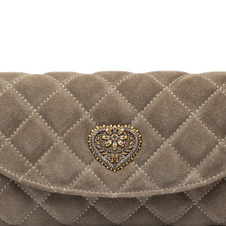 Sac à main femme bandoulière 048g en daim couleur grès