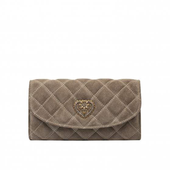 Sac à main femme bandoulière 048g en daim couleur grès