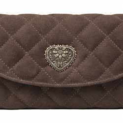 Sac à bandoulière femme 048g en suède chocolat