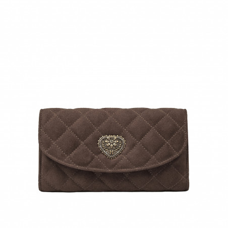 Sac à bandoulière femme 048g en suède chocolat
