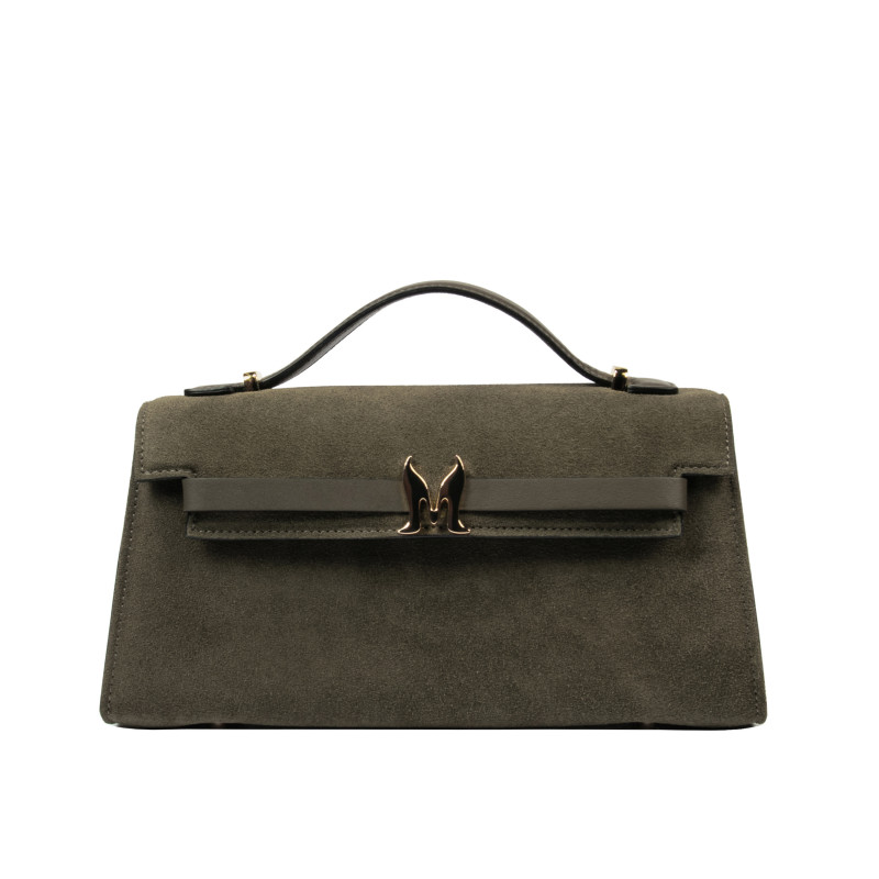 Sac à main pour femme 041g en daim olive