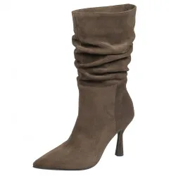 Bottines à talon femme 1410 en velours chocolat