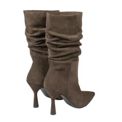 Bottines à talon femme 1410 en velours chocolat