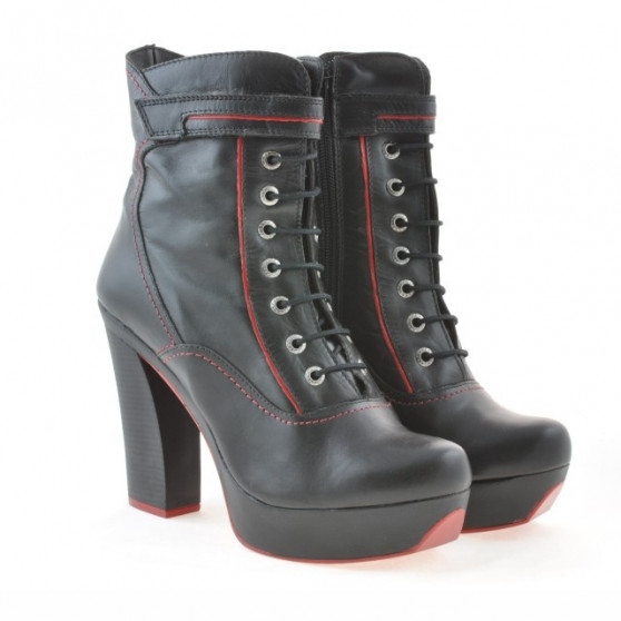 Bottines femme 3261 noir+rouge
