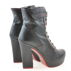 Bottines femme 3261 noir+rouge