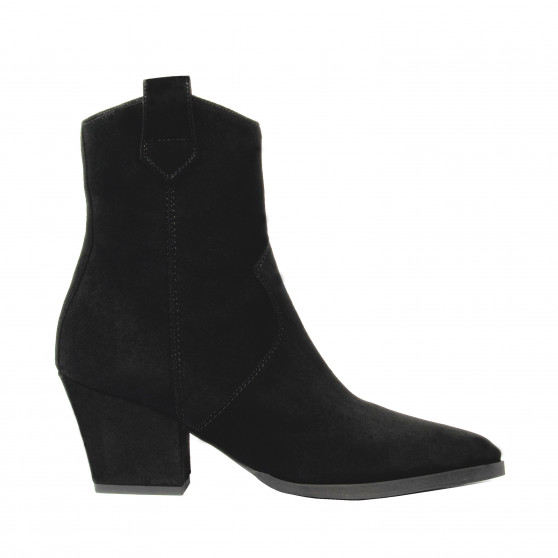 Bottes à talons femme 1411-1 velours noir