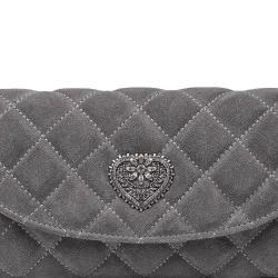 Sac à main pour femme à bandoulière 048g 01 en daim gris