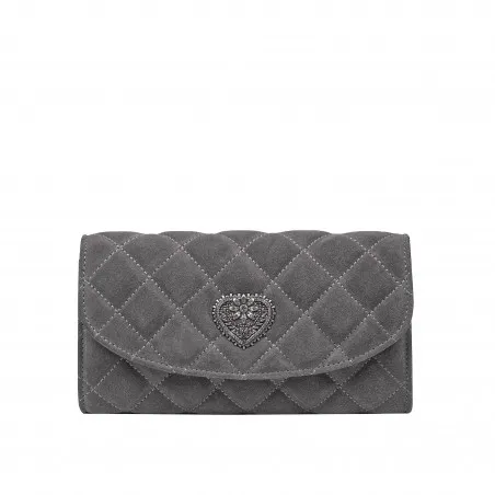 Sac à main pour femme à bandoulière 048g 01 en daim gris