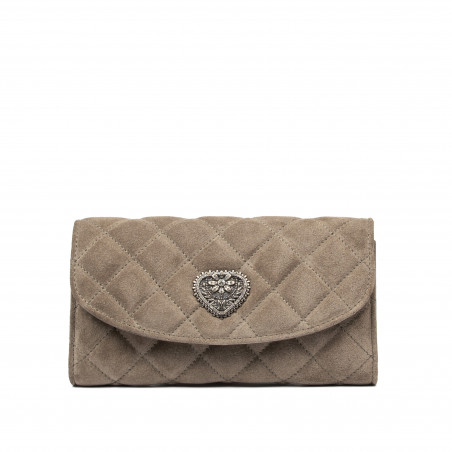 Sac à main pour femme 048g 01 en daim couleur grès