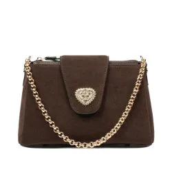 Sac à main pour femme 051g daim chocolat