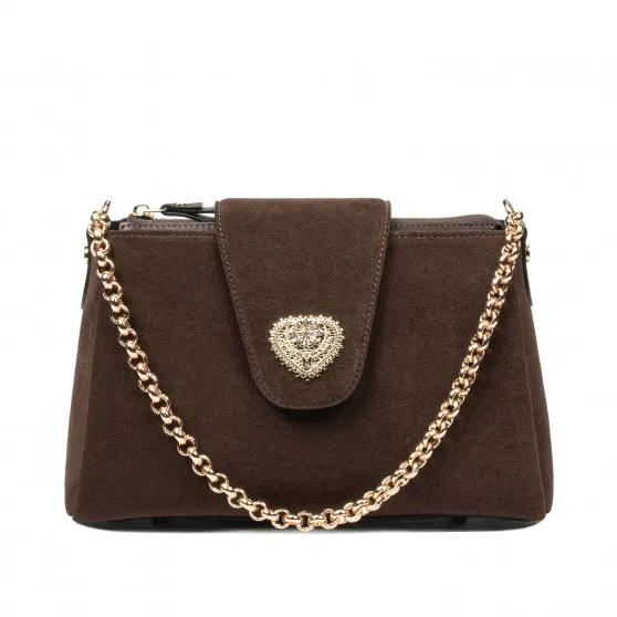 Sac à main pour femme 051g daim chocolat