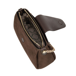 Sac à main pour femme 051g daim chocolat
