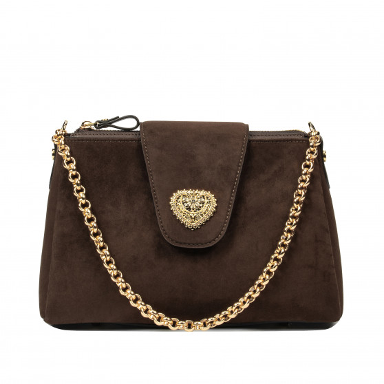 Sac à bandoulière femme 051g daim cacao