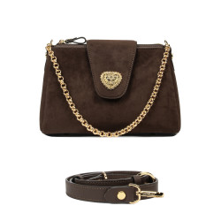 Sac à bandoulière femme 051g daim cacao