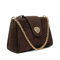 Sac à bandoulière femme 051g daim cacao
