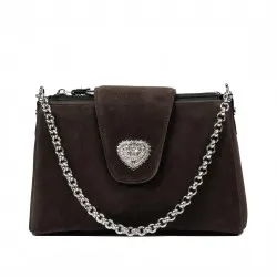 Sac à main pour femme 051g 01 daim taupe poussière