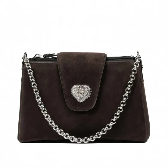 Sac à main pour femme 051g 01 daim taupe poussière