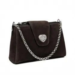 Sac à main pour femme 051g 01 daim taupe poussière