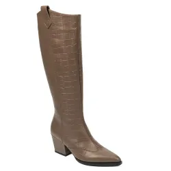 Botte à talon femme 1413 croco café