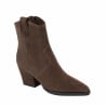 Bottes à talon femme 1411 en daim chocolat
