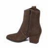 Bottes à talon femme 1411 en daim chocolat