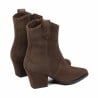 Bottes à talon femme 1411 en daim chocolat