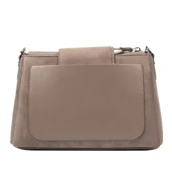 Sac à main pour femme 051g 01 en daim couleur grès