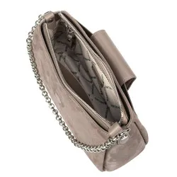 Sac à main pour femme 051g 01 en daim couleur grès