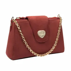 Sac à main femme de l'épaule 051g daim rouge