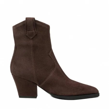 Bottes à talons pour femme 1411 velours cacao