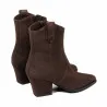 Bottes à talons pour femme 1411 velours cacao