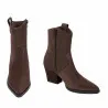 Bottes à talons pour femme 1411 velours cacao