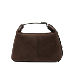 Sac à main femme 037-1g 01 en daim chocolat