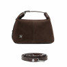 Sac à main femme 037-1g 01 en daim chocolat