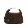 Sac à main femme 037-1g 01 en daim chocolat