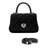 Sac à main pour femme bandoulière 049g 01 suédine noire