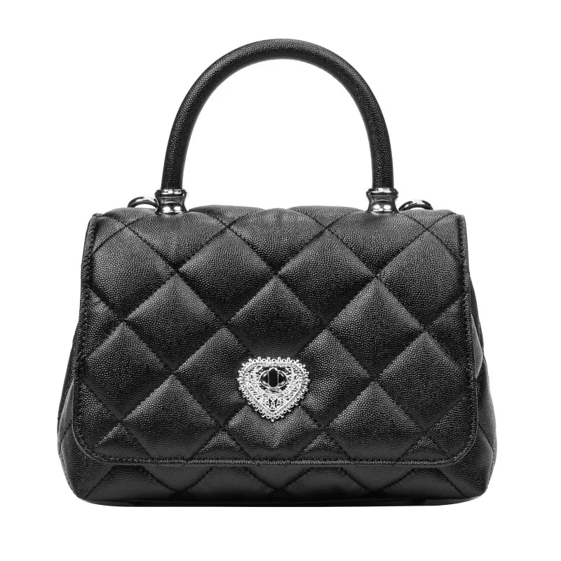 Sac à main femme d'épaule 049g 01 noir caviar