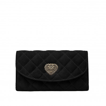 Sac à main pour femme 048g en daim noir